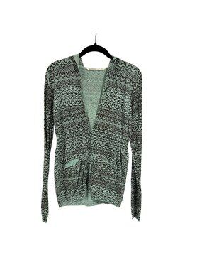 Athleta Tear Away B4 U Play Green Brown Hoodie Sweater Cardigan Size S